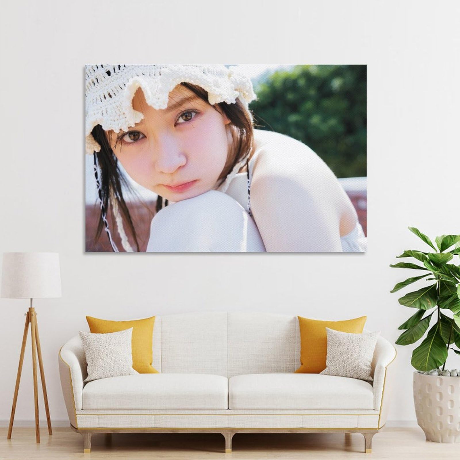 Amazon.co.jp: 畑芽育 美少女水着 ポスター (6) キャンバス 壁アート